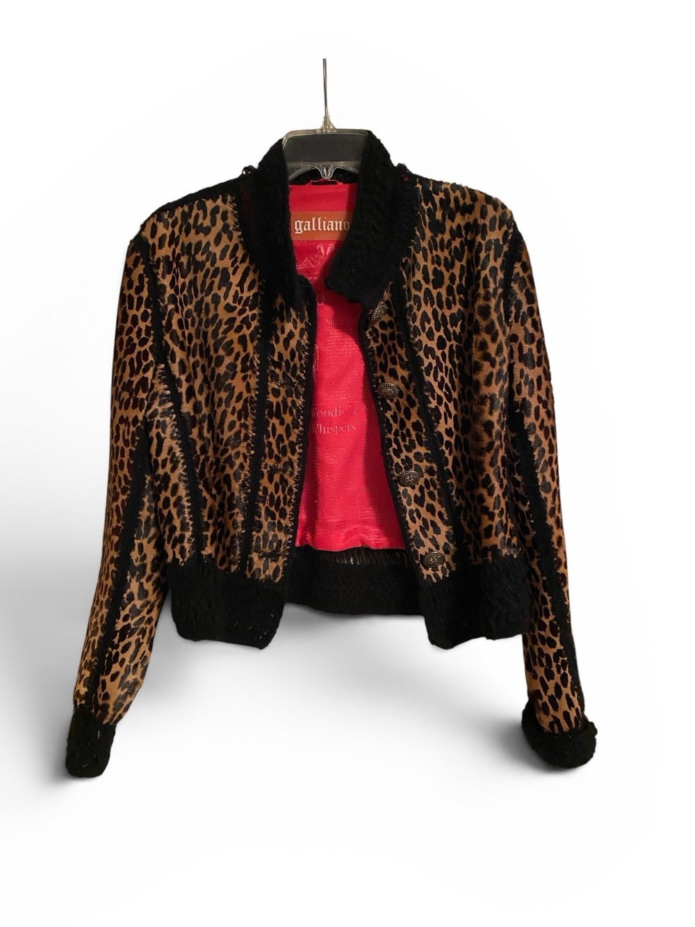 Beautiful! Vintage Galliano Leopard Print Jacket in Brown & Black, Size 6 - Picture 2 of 16